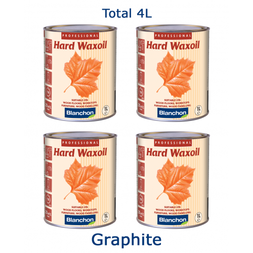 Blanchon HARD WAXOIL (hardwax) 4 ltr (four 1 ltr cans) GRAPHITE 05721367 (BL)